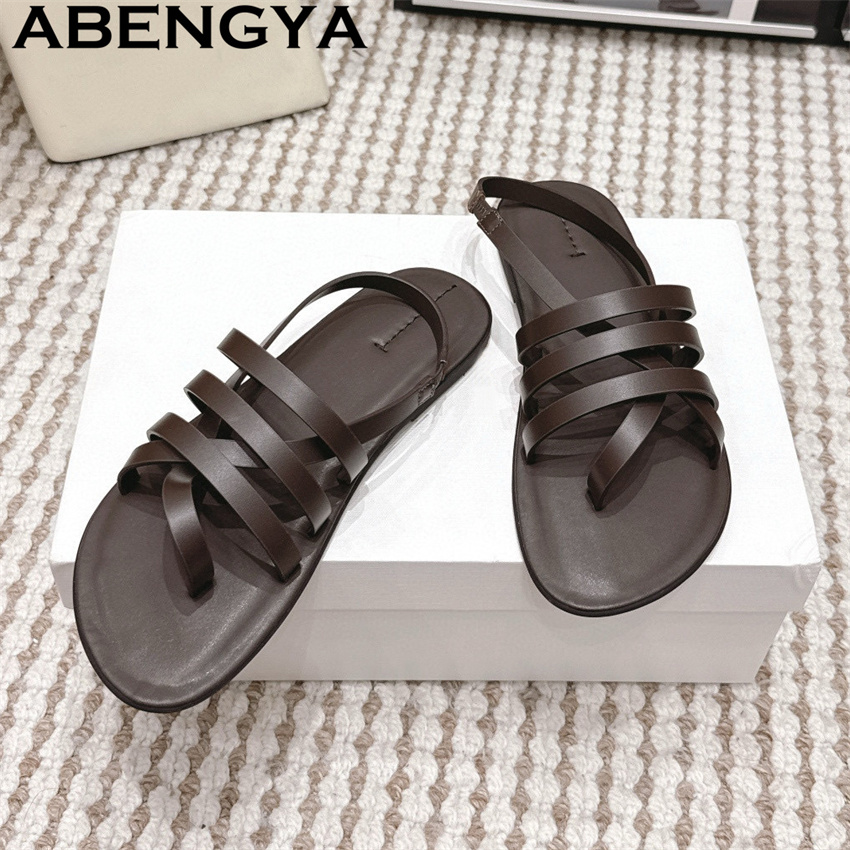 Ethnic Fashion In - Ethno-Stil Schmalbandige Flip-Flops Flache Sandalen für