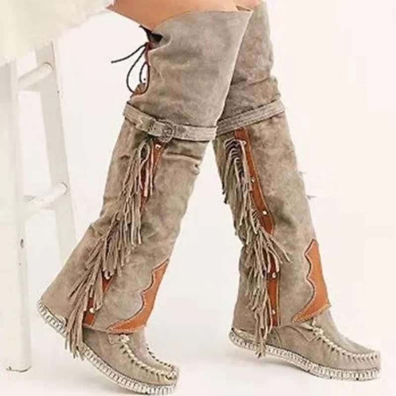 Ethnic Fashion In - Mode Böhmen Knie-länge Frauen Stiefel Ethnische