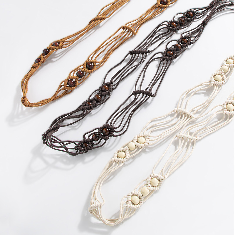 Ethnic Boho Fashion - Modischer Damen-Gürtel im Bohemian-Stil mit Blumenknoten