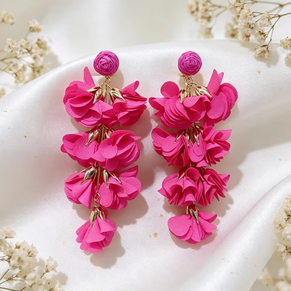 Ethnic Boho Fashion - Ethno-Stil Quasten-Ohrringe, farbenfrohes Design, extravagante Ausführung,