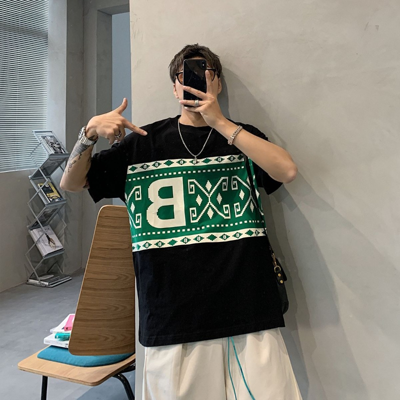 Übergrößes Herren-Kurzarm-T-Sh – Ethnic Fashion Instagram Bewertung und Preis