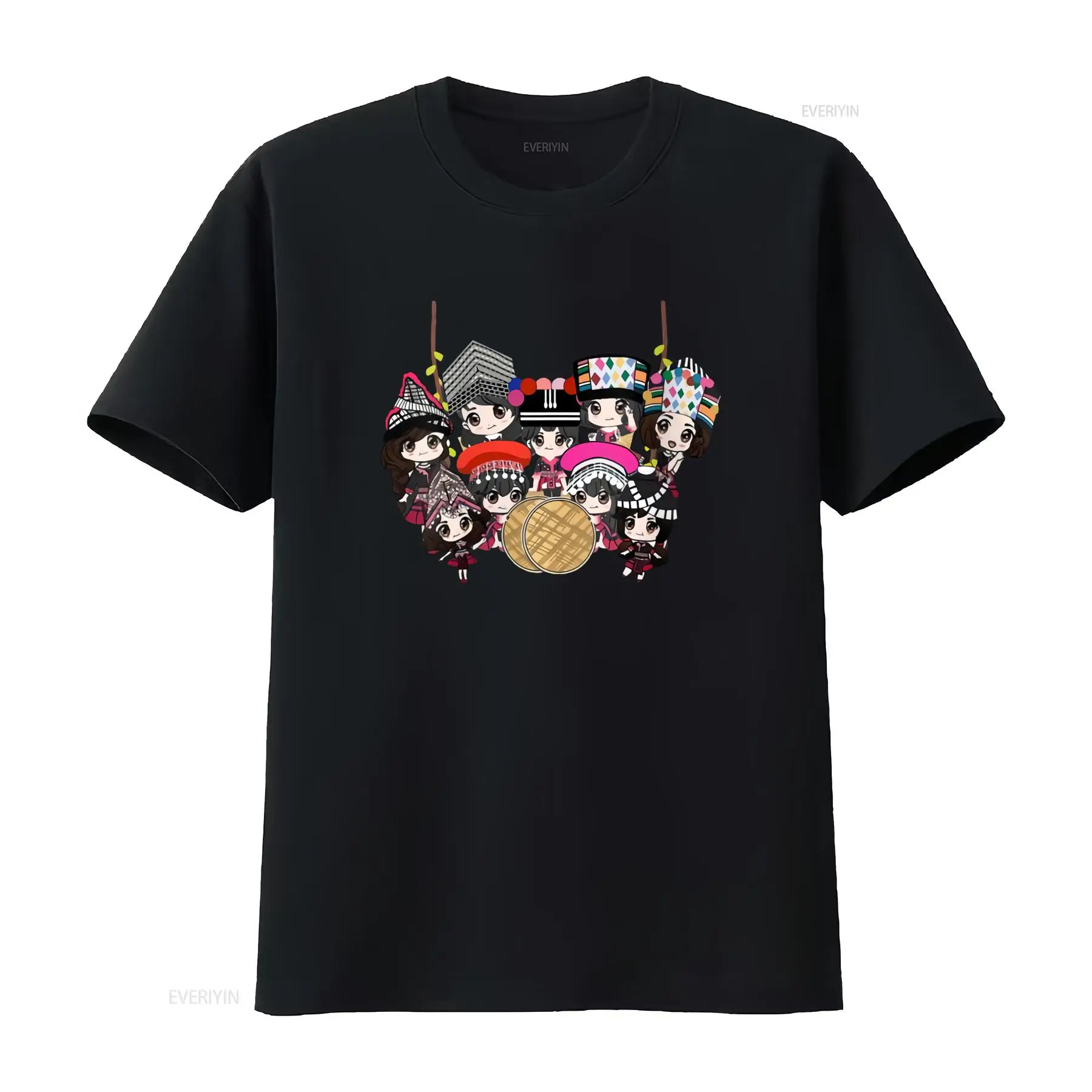 9 Hmong Girls Cartoon Print T- – Fashion Ethnic Wear For Men Bewertung und Preis