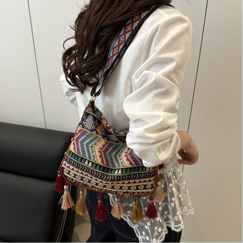 Boho Ethno-Muster Quasten-Umhä – Ethnic Boho Fashion Bewertung und Preis