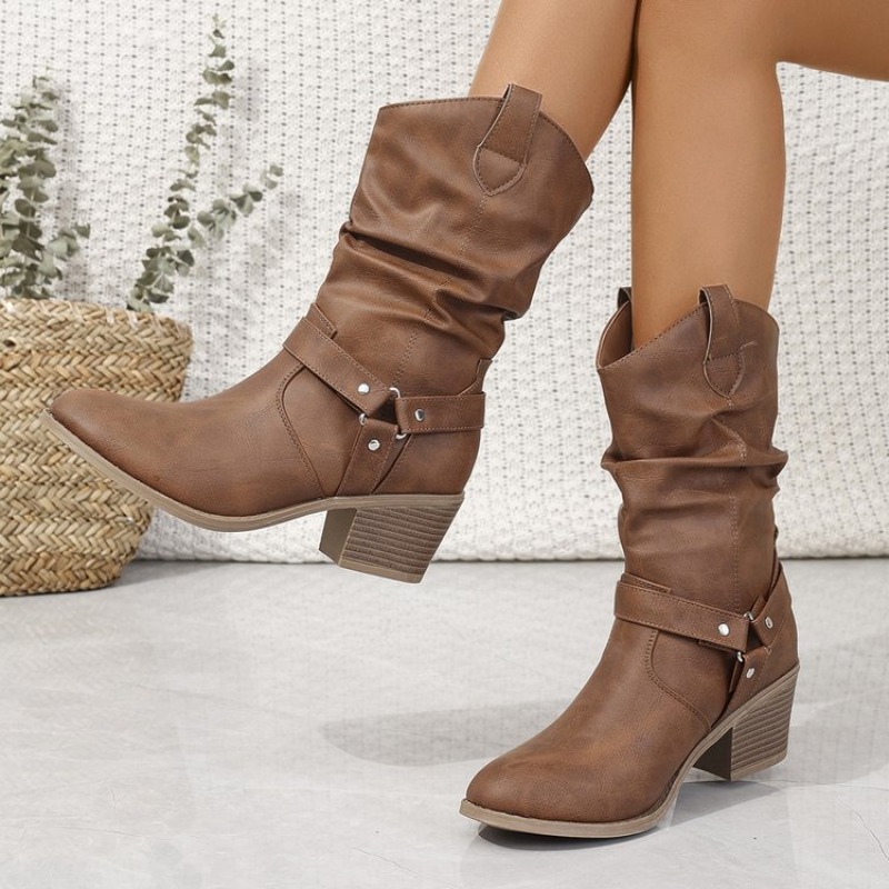 Frauen Mid-Kalb Stiefel Retro  – Ethnic Fashion For Women Bewertung und Preis