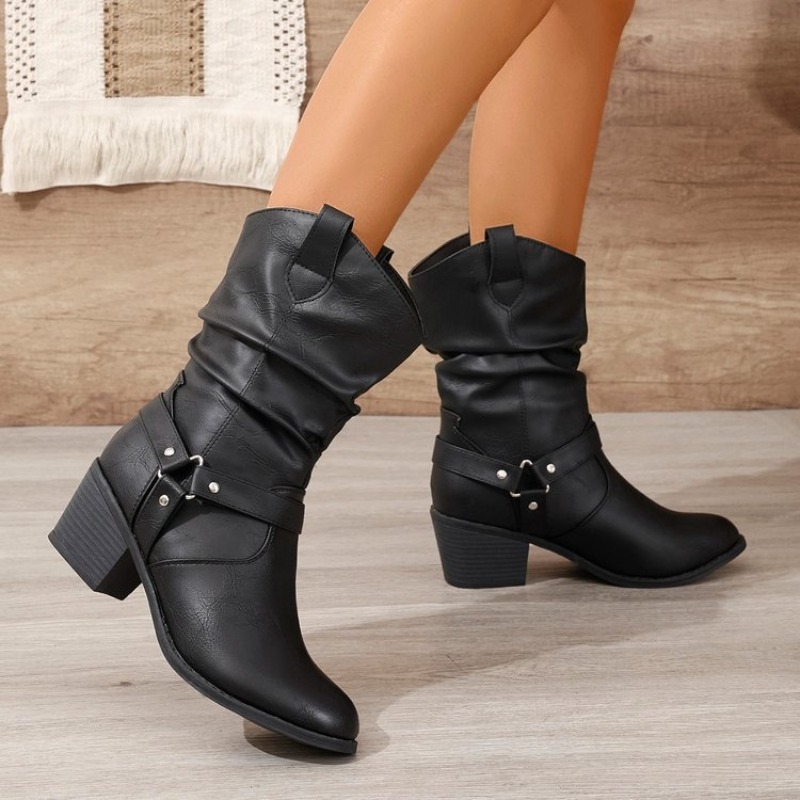 Frauen Mid-Kalb Stiefel Retro  – Ethnic Fashion For Women Bewertung und Preis