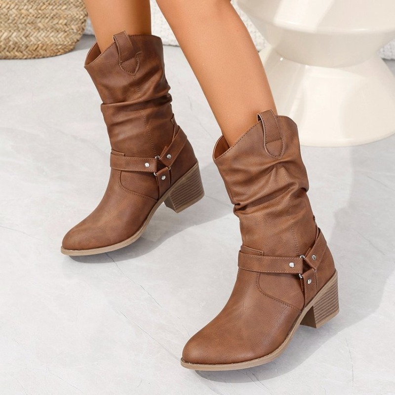 Frauen Mid-Kalb Stiefel Retro  – Ethnic Fashion For Women Bewertung und Preis